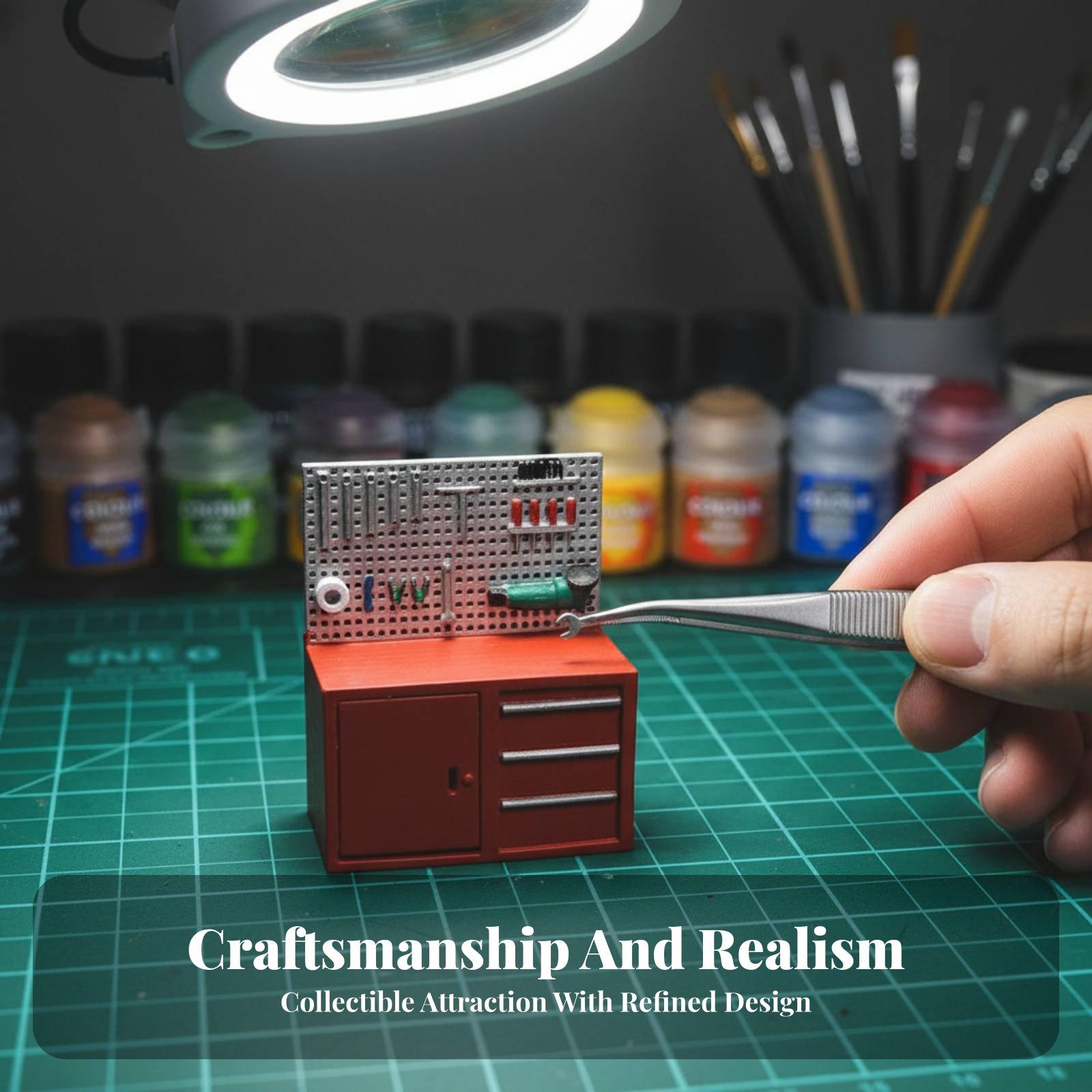 Gardening Tools Repair Shop - ตู้เครื่องมือขนาดเล็กสำหรับร้านซ่อมรถแบบจำลอง 1/64 อุปกรณ์เสริมเรซินสำหรับการจัดฉากไดโอรามา