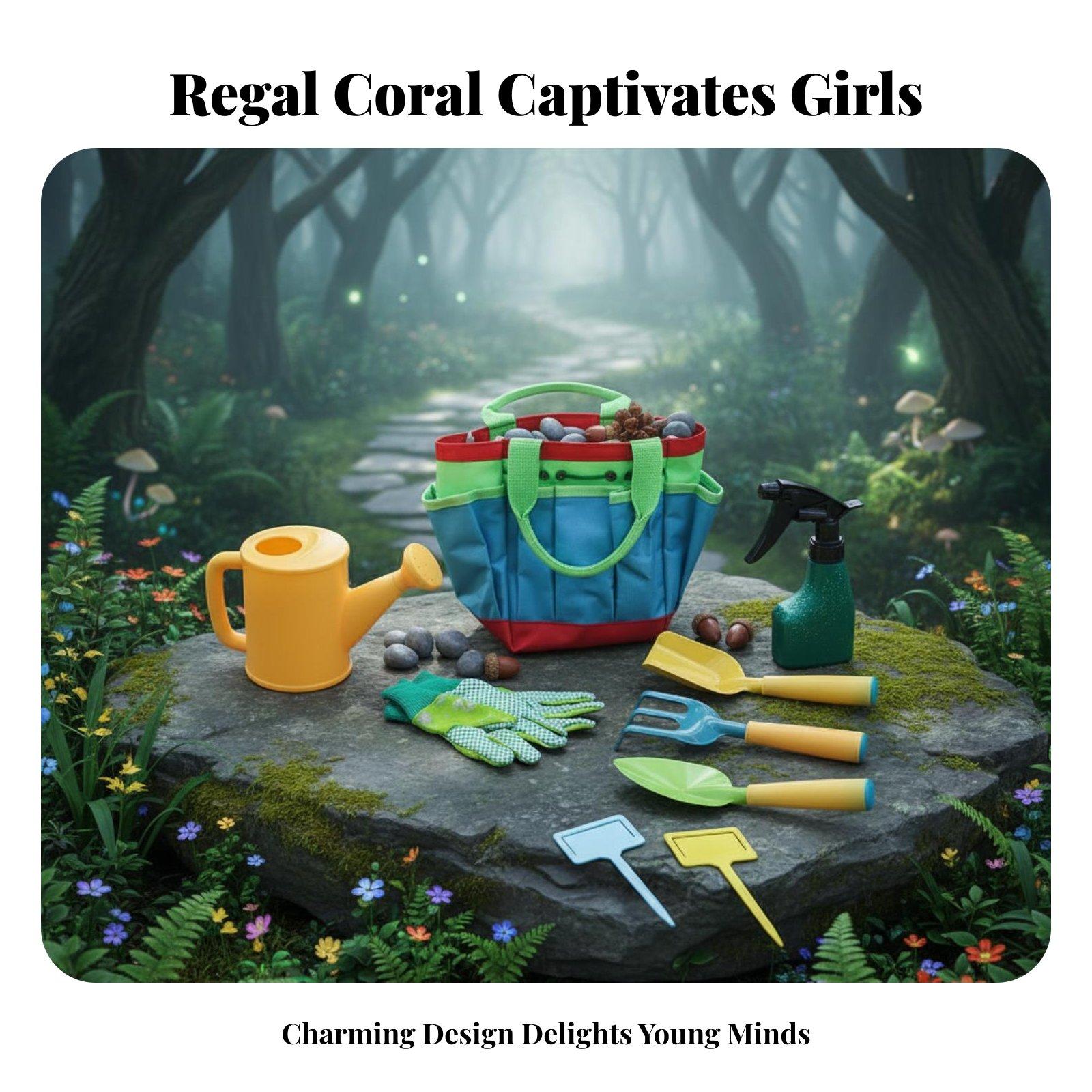 Gardening Tools Girls - ชุดเครื่องมือทำสวนสำหรับเด็ก 10 ชิ้น ชุดเครื่องมือทำสวนสำหรับเด็กขนาดเล็ก หัวโลหะ ชุดจอบและคราดขนาดเล็ก