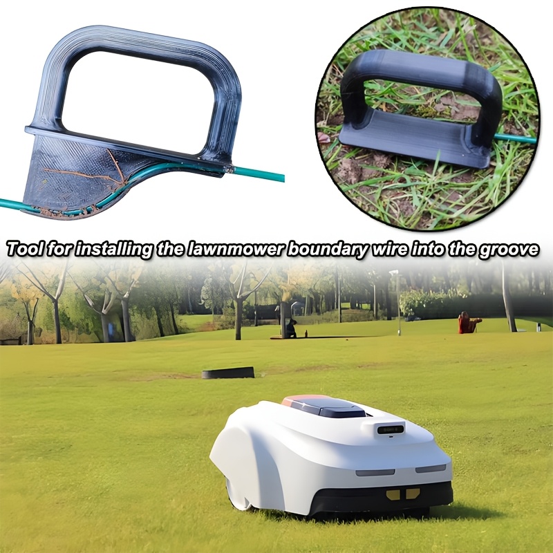 Gardening Tools Usa - เครื่องมือใส่ลวดกำหนดขอบเขตสำหรับหุ่นยนต์ตัดหญ้าแบบพลาสติกอเนกประสงค์ 1 ชิ้น อุปกรณ์ใส่ลวดในร่อง ทนทาน สำหรับดูแลสนามหญ้าในสวน