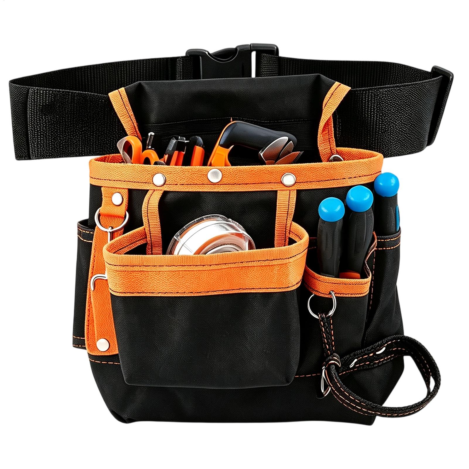 Gardening Tools Repair Shop - กระเป๋าคาดเอวใส่อุปกรณ์ ผ้าอ็อกซ์ฟอร์ด กระเป๋าเก็บของหลายช่อง สายคาดปรับได้ กระเป๋าใส่อุปกรณ์สำหรับงานก่อสร้าง สวน