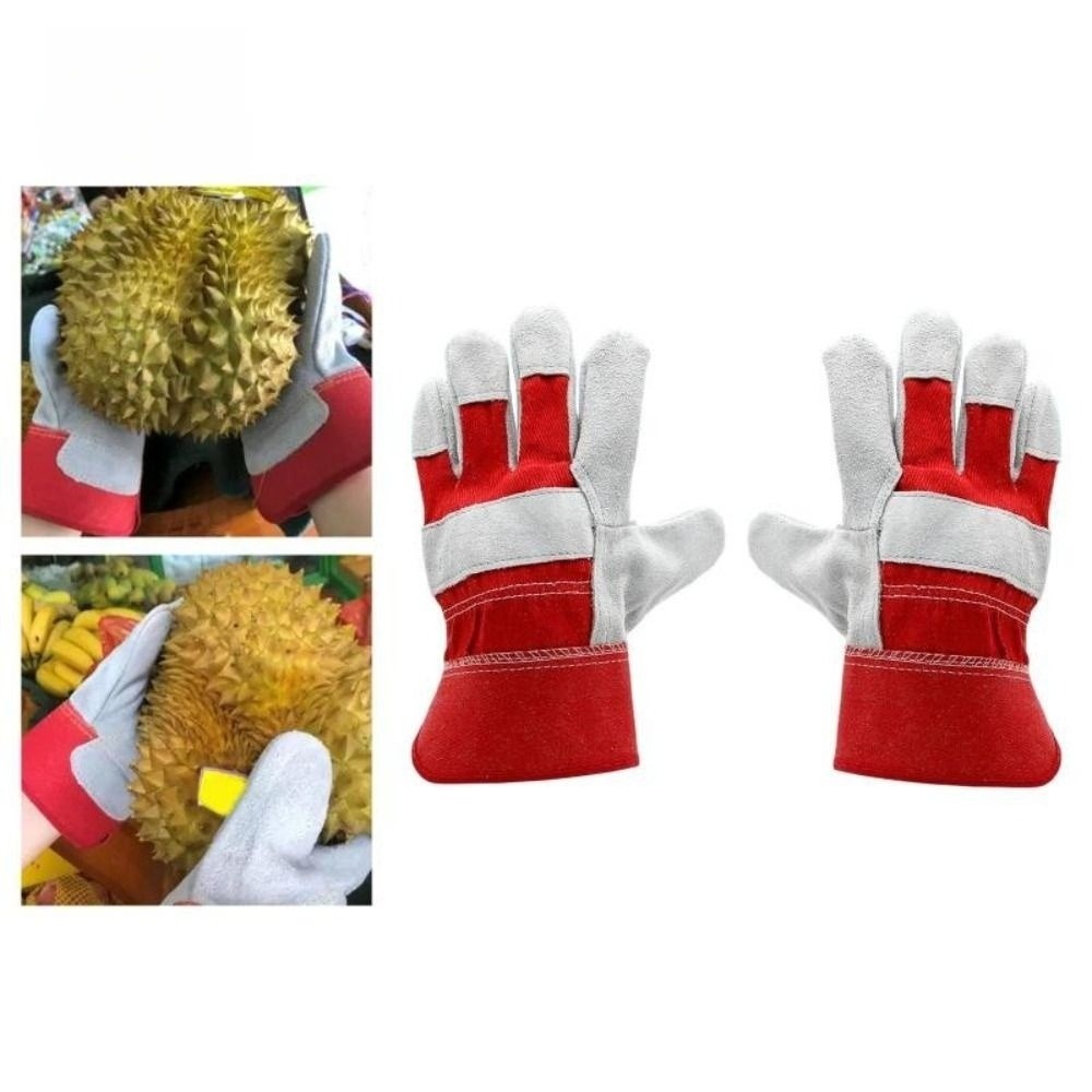Garden Gloves Thorn Proof - ถุงมือทำสวนหนังวัว ถุงมือเชื่อมทนความร้อน ถุงมือเชื่อมป้องกันหนาม ถุงมือเสริมฝ่ามือป้องกันการบาด