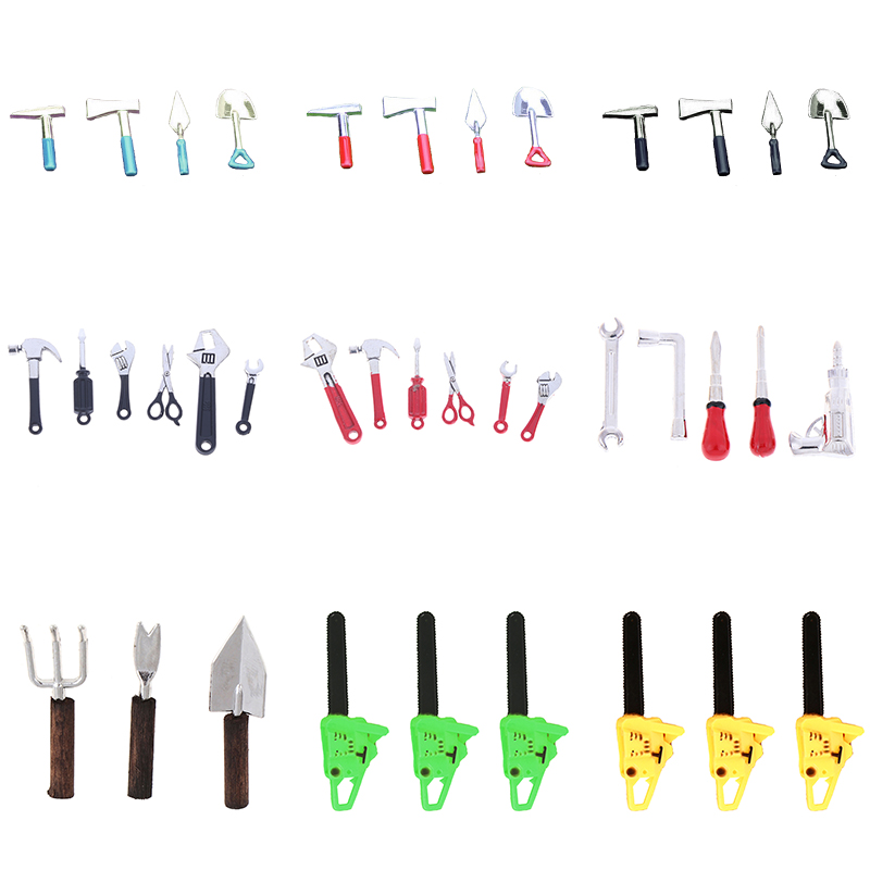 Gardening Tools Usa - 3/4/5/6Pcs Dollhouse Miniature ชุดซ่อมอุปกรณ์เสริมขนาดเล็กค้อนประแจเครื่องมือบ้านตุ๊กตาตกแต่งเฟอร์นิเจอร์