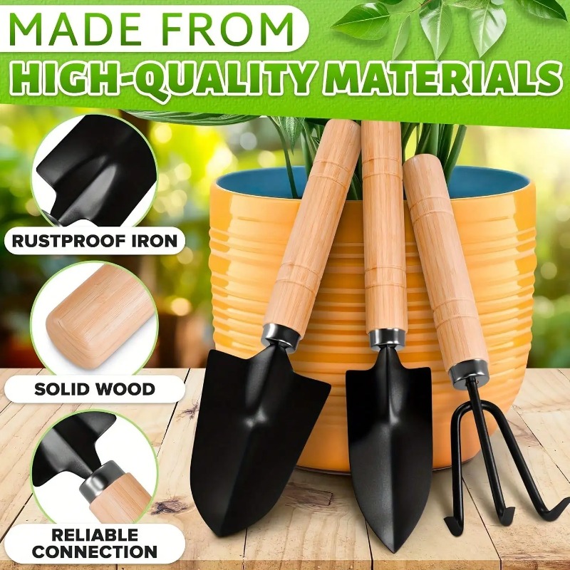 Gardening Tools Wholesale - ชุดเครื่องมือทำสวนขนาดเล็ก 3 ชิ้น/1 ชุด ชุดเครื่องมือทำสวนแบบพกพาพร้อมด้ามจับ พลั่ว