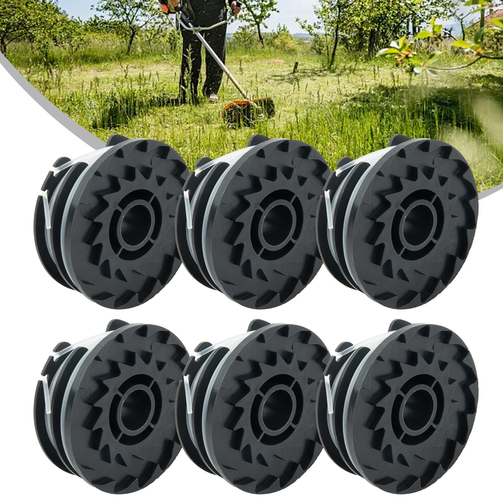 Gardening Tools Lidl - หลอดด้ายสำหรับจอดรถแบบพกพา1/6ชิ้นสปูลสำหรับเครื่องตัดหญ้าไร้สายในสวนแบบ prta 20-Li A1 B2 C3อุปกรณ์ไฟฟ้าในสวน