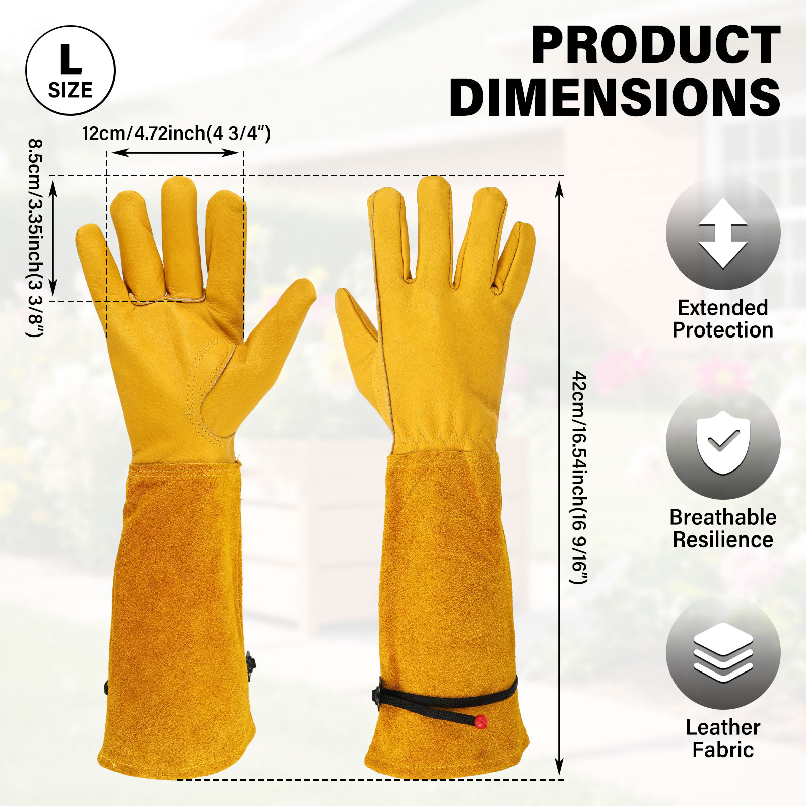 ถุงมือทำสวนแบบยาว สายรัดปรับได - Garden Gloves Thorn Proof บทวิจารณ์และราคา