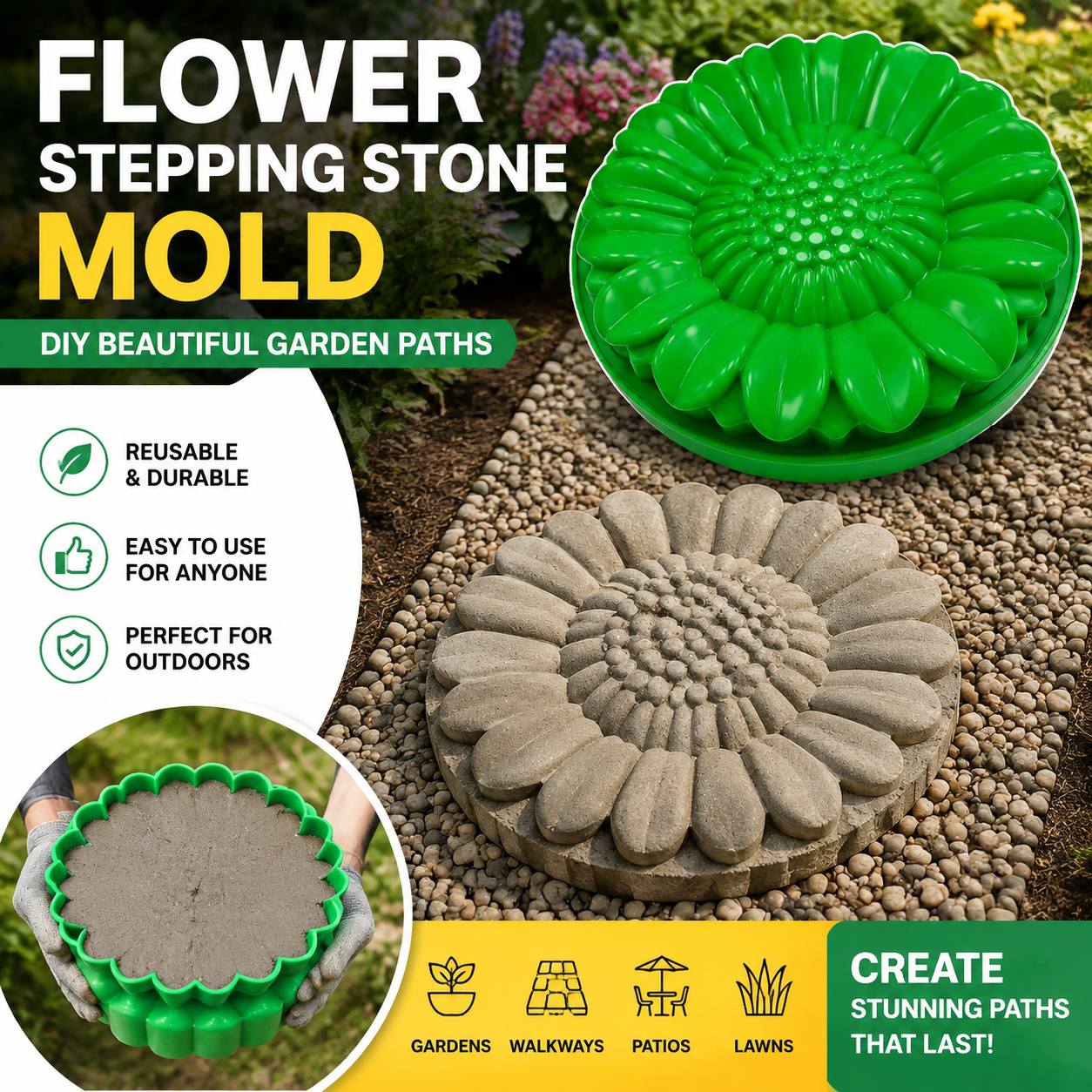ชุดแม่พิมพ์หินลายดอกทานตะวัน,  - Gardening Tools Wholesale บทวิจารณ์และราคา